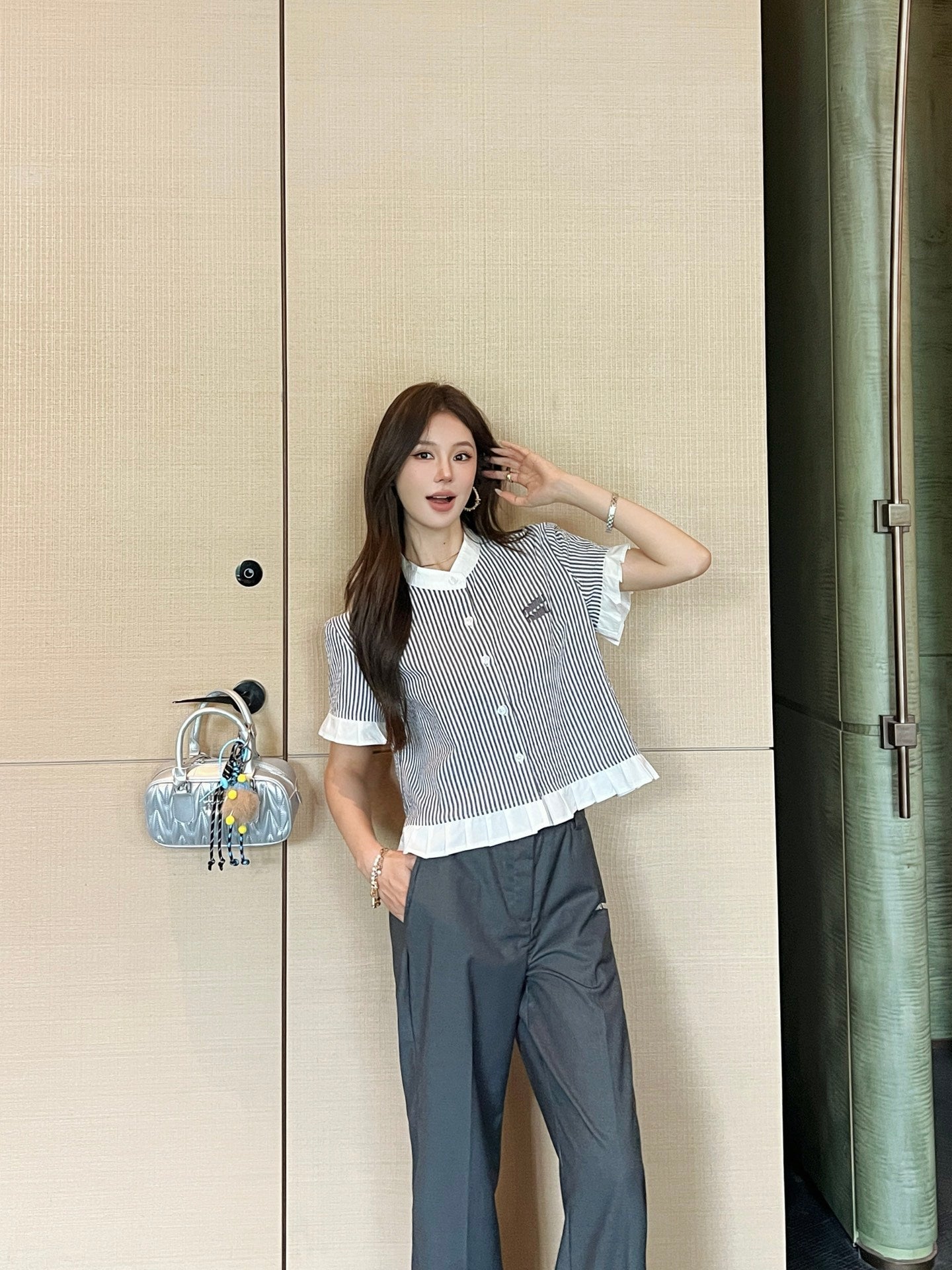 Miu 25ss embroidered shirt
