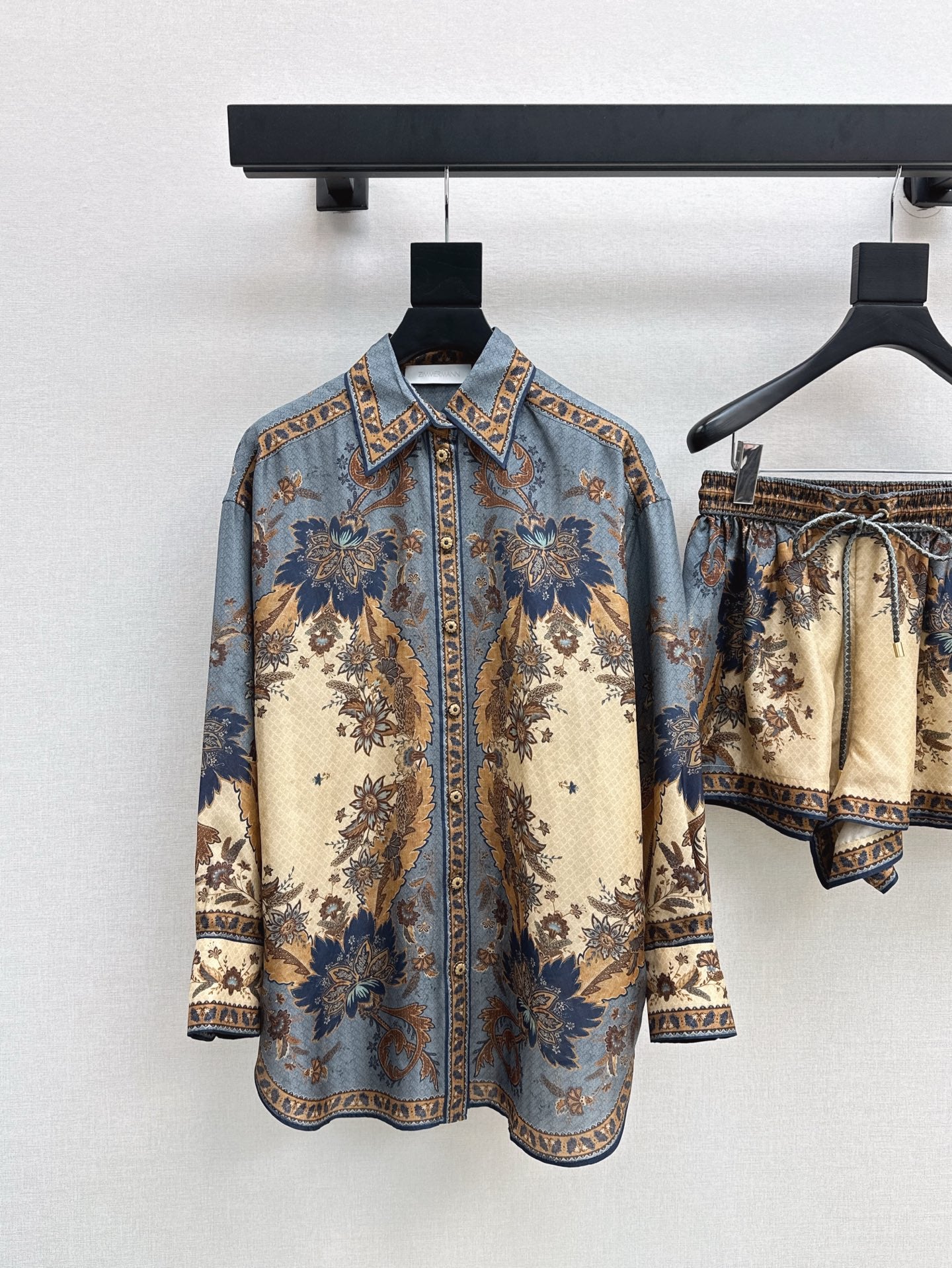 ZIM 25ss silk print shirt