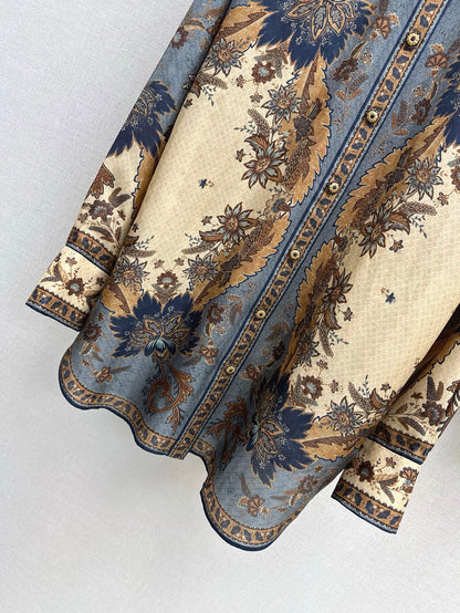 ZIM 25ss silk print shirt