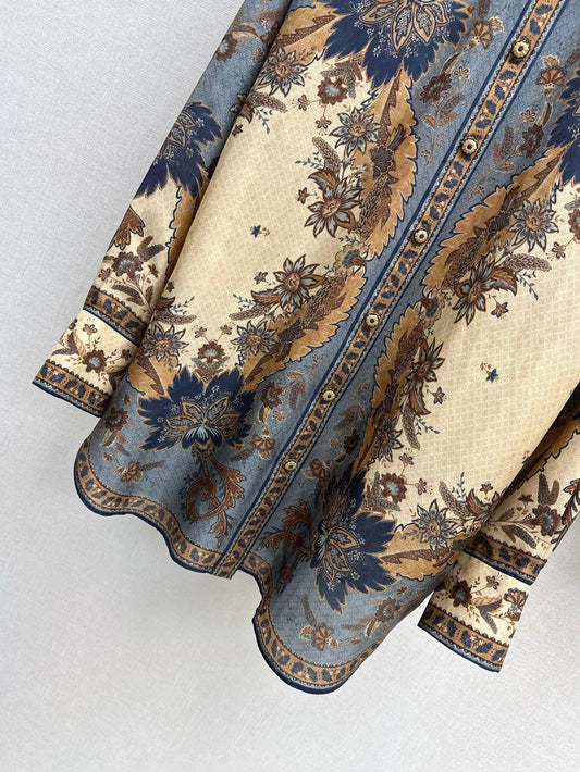 ZIM 25ss silk print shirt