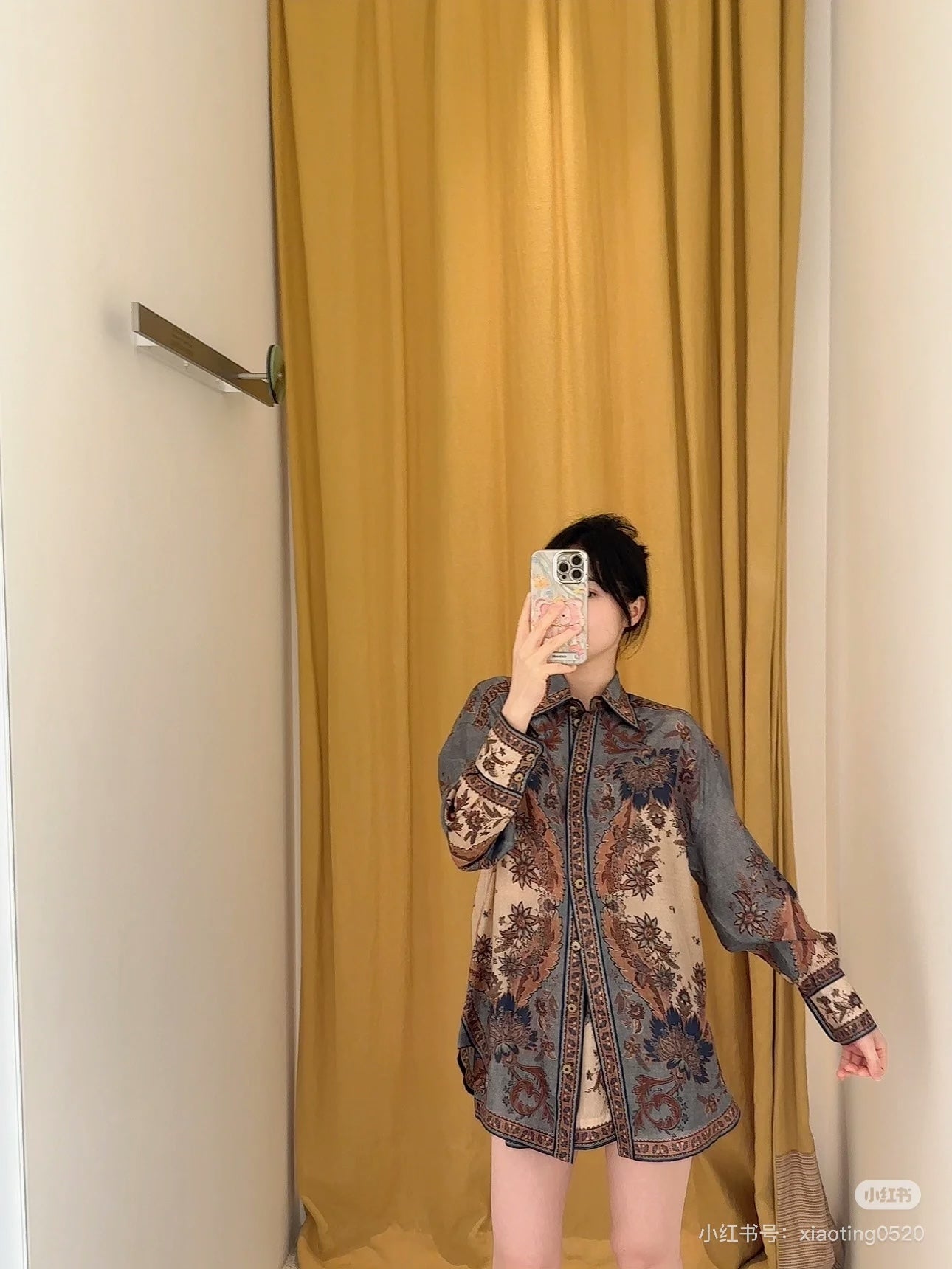 ZIM 25ss silk print shirt