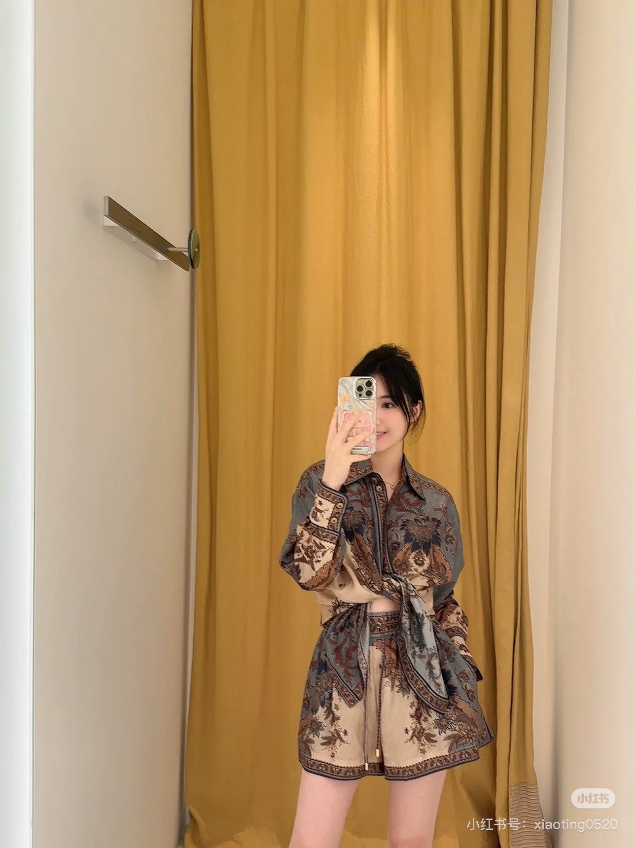 ZIM 25ss silk print shirt