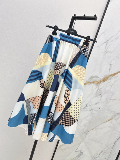 Fen 25ss print skirt