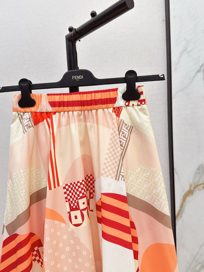 Fen 25ss print skirt