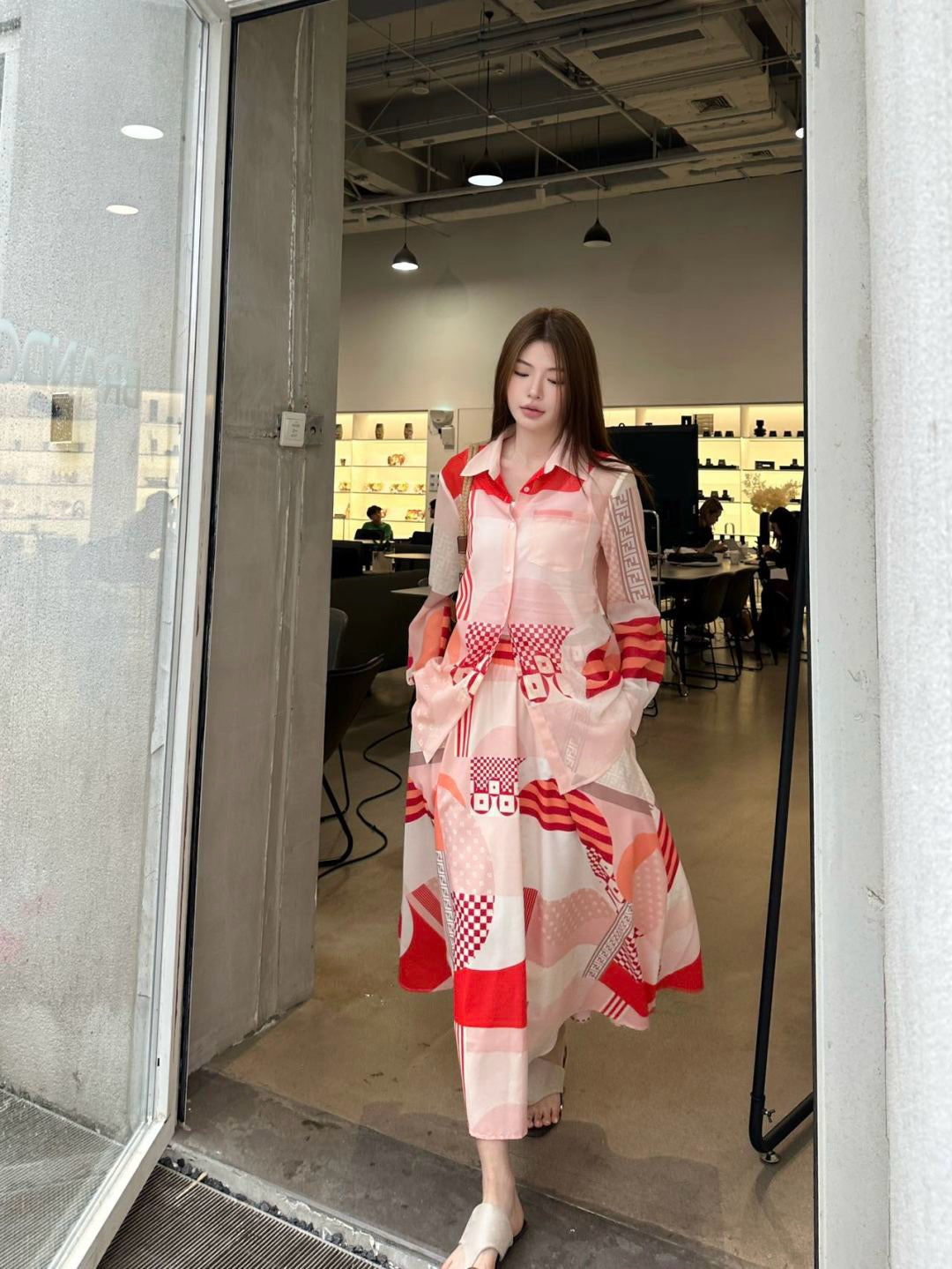 Fen 25ss print skirt