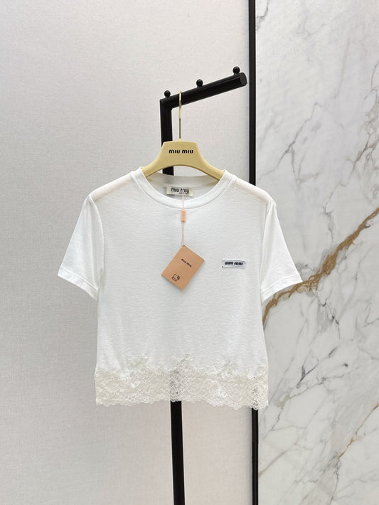 Miu 25ss lace t-shirt
