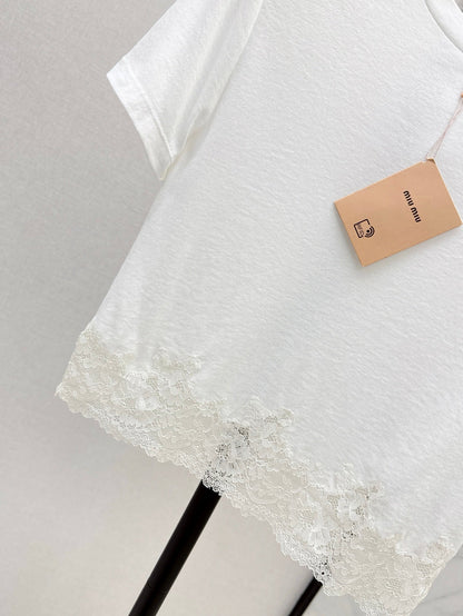 Miu 25ss lace t-shirt