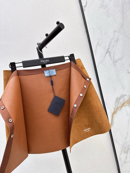Pra 25ss leather skirt