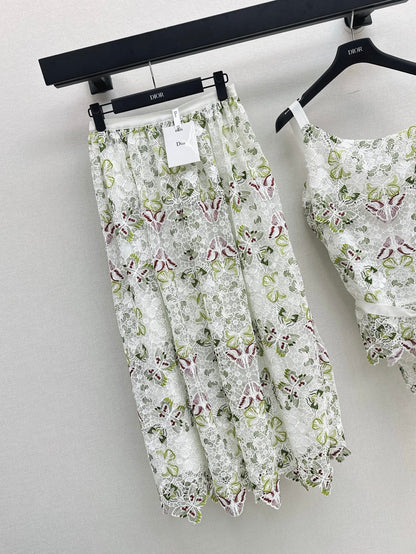 CD 25ss lace embroidered skirt