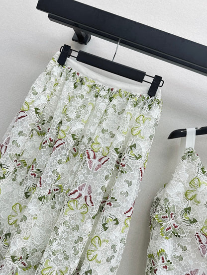 CD 25ss lace embroidered skirt