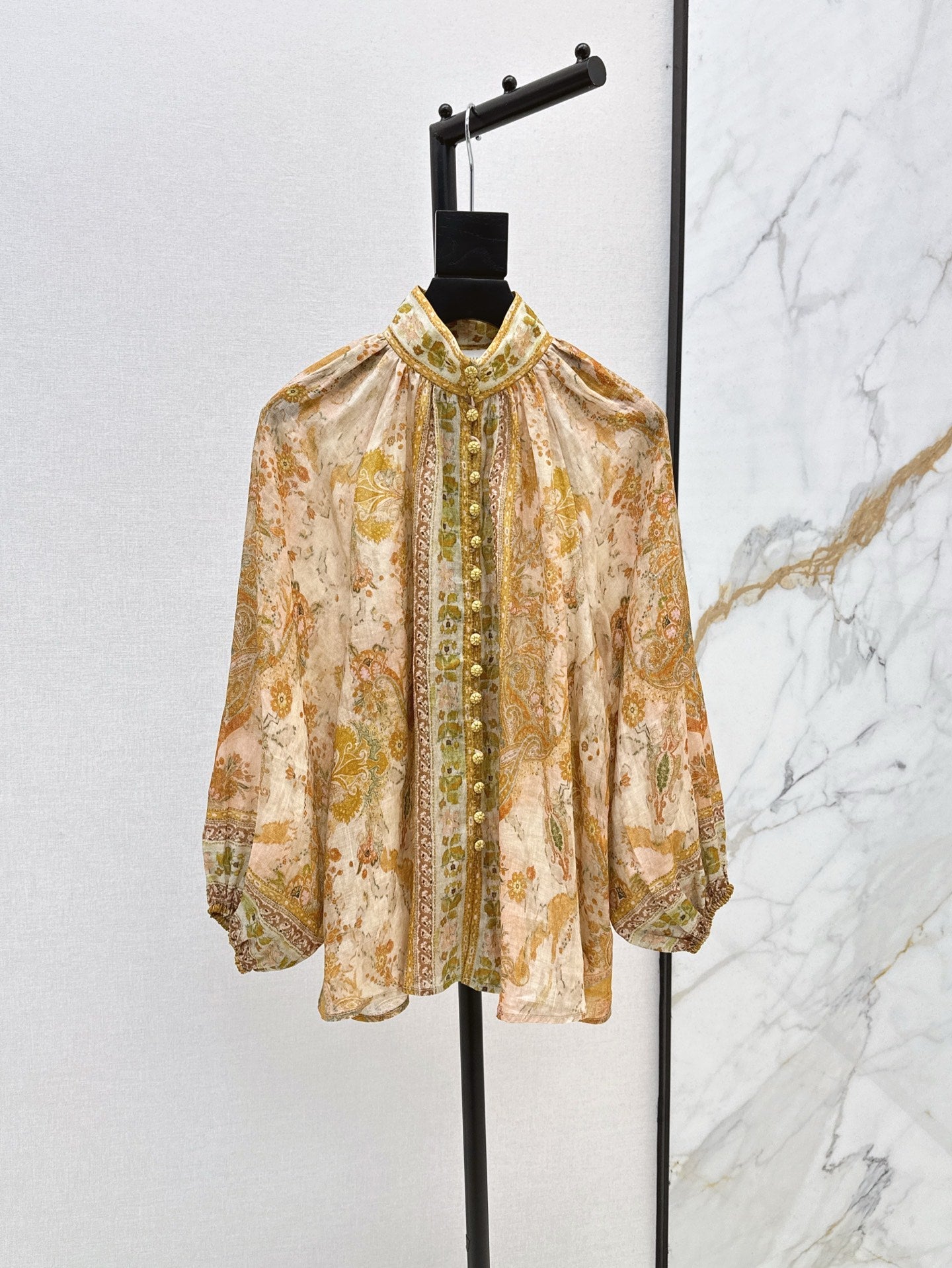 Zimm 25ss print linen shirt