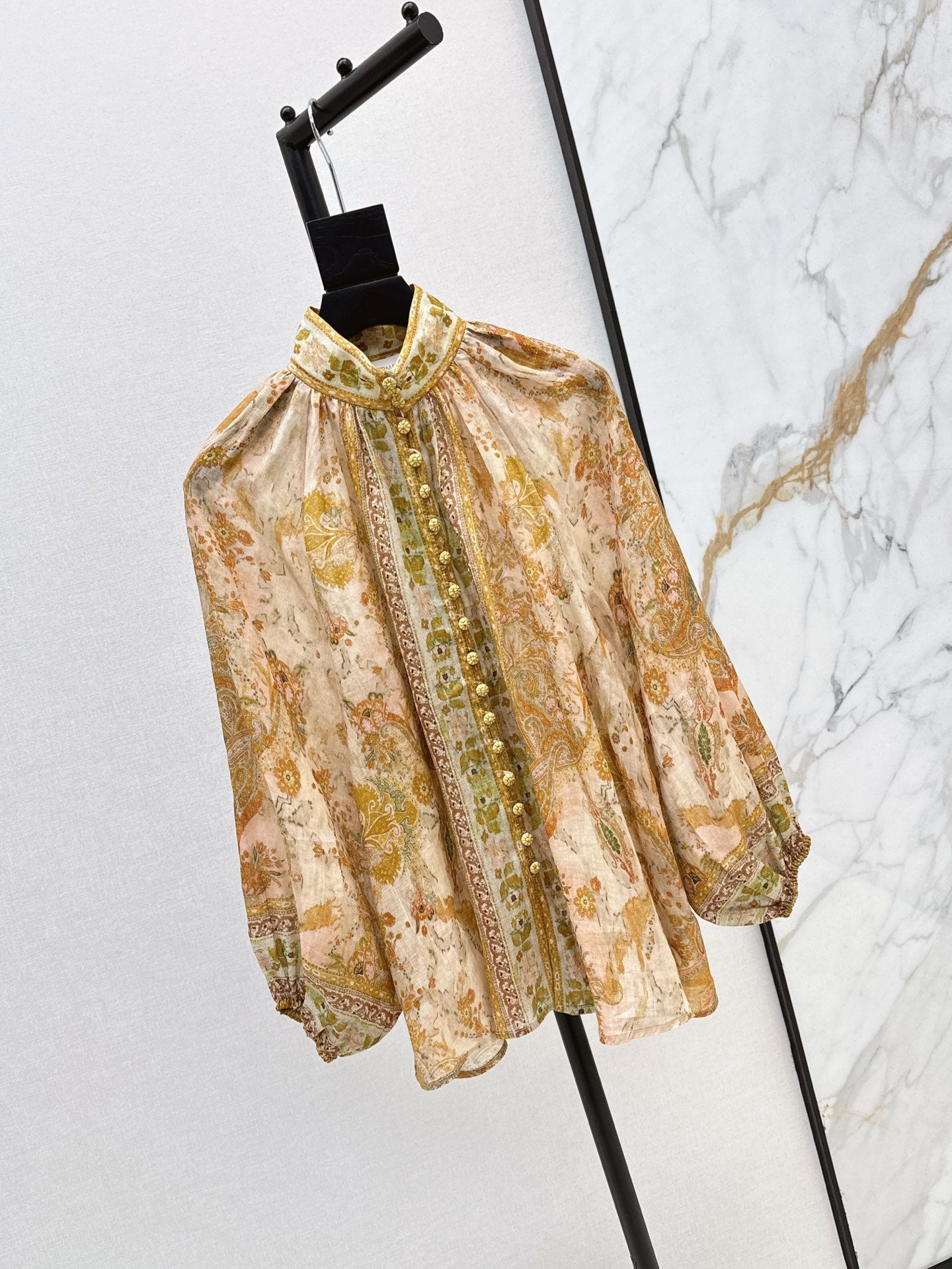 Zimm 25ss print linen shirt