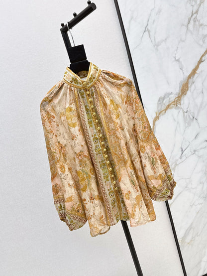 Zimm 25ss print linen shirt