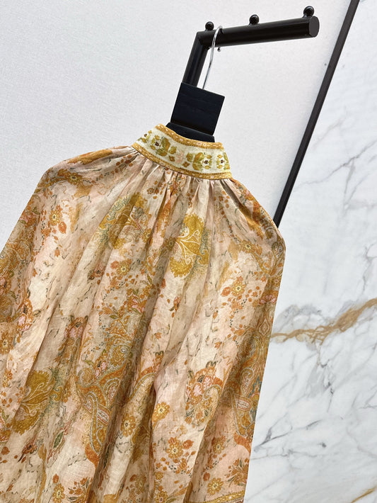 Zimm 25ss print linen shirt