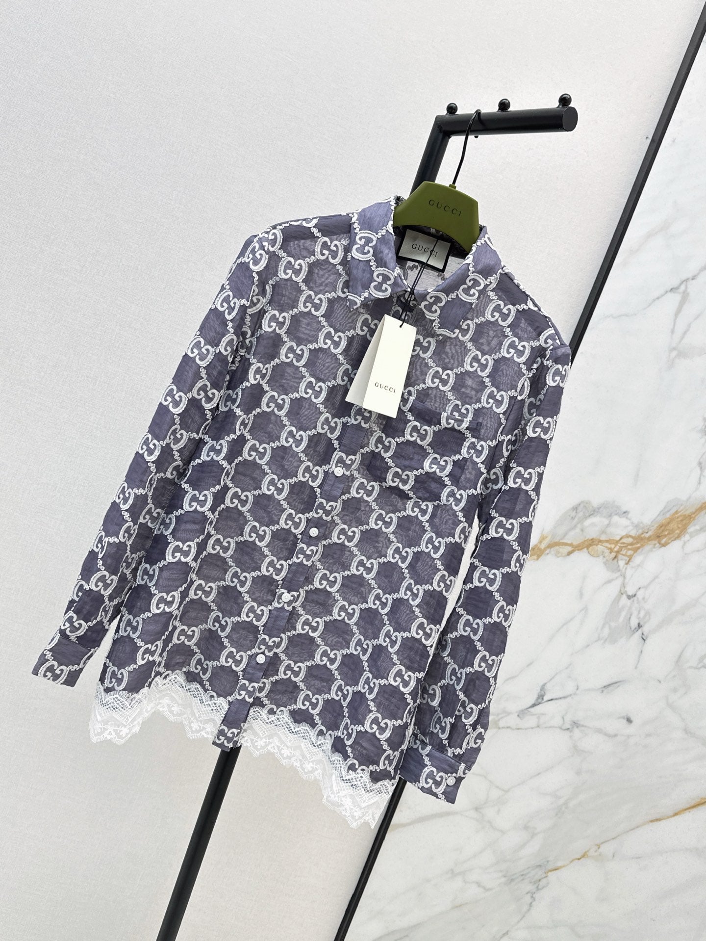 Gu 25ss jacquard shirt