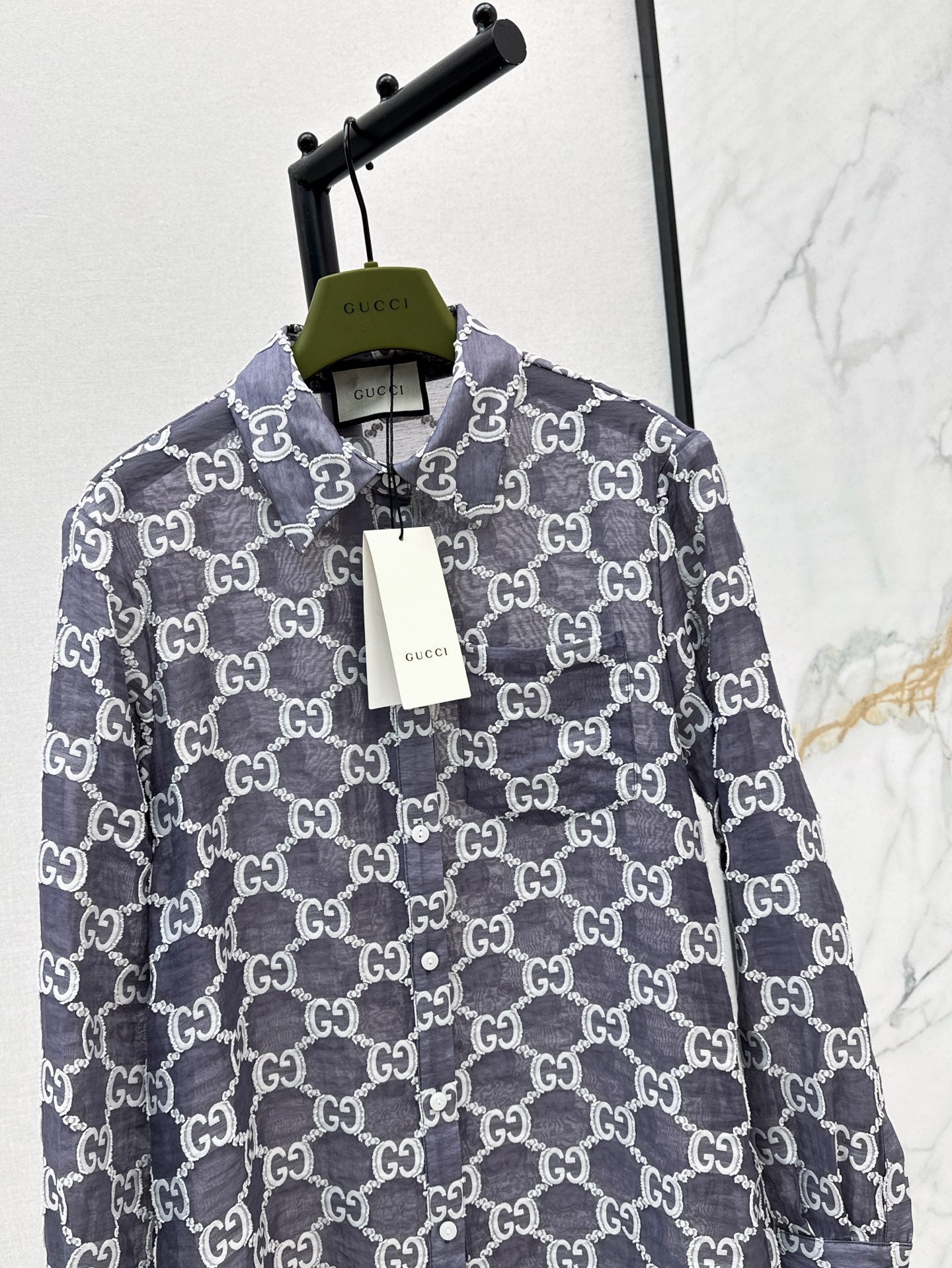 Gu 25ss jacquard shirt