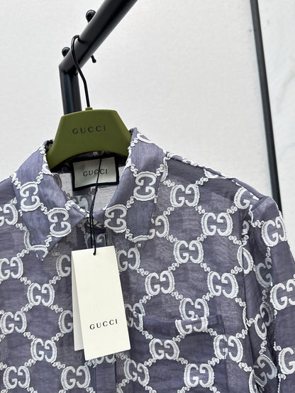 Gu 25ss jacquard shirt