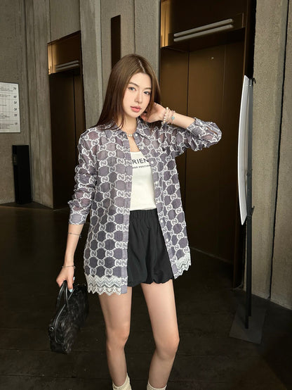 Gu 25ss jacquard shirt