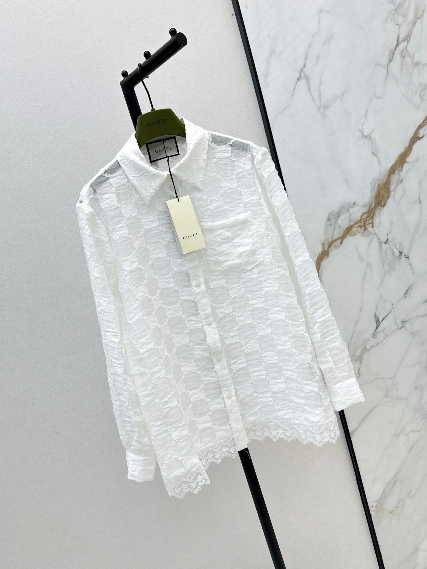 Gu 25ss jacquard shirt