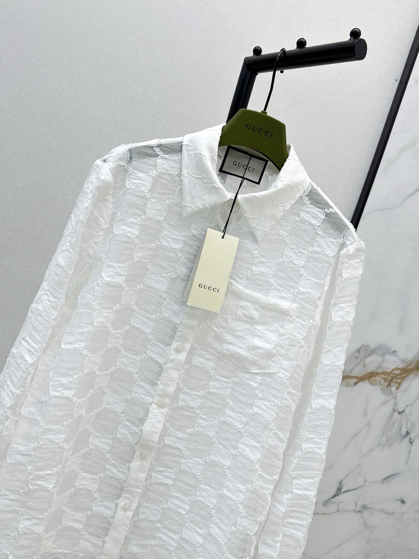 Gu 25ss jacquard shirt