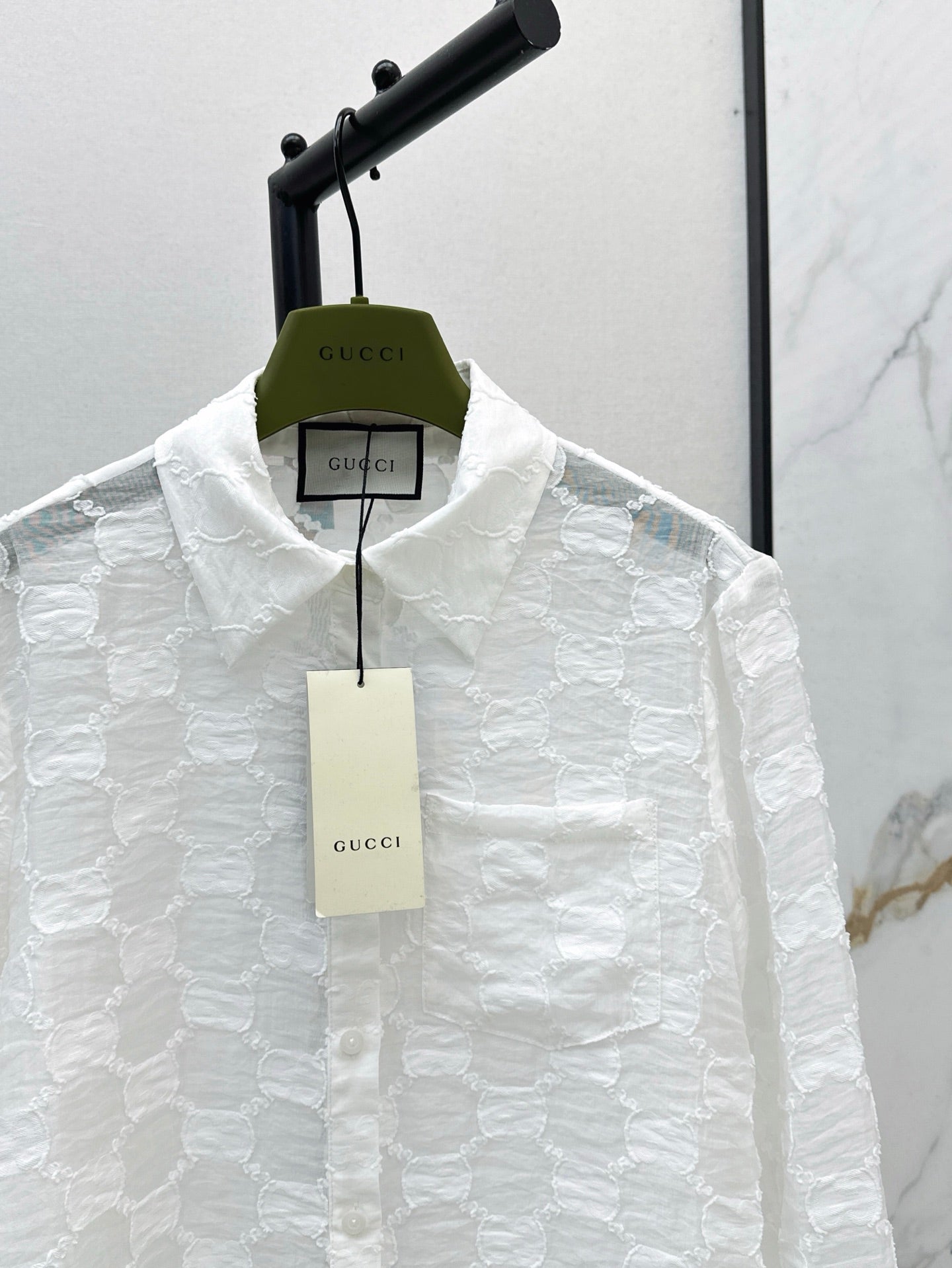Gu 25ss jacquard shirt