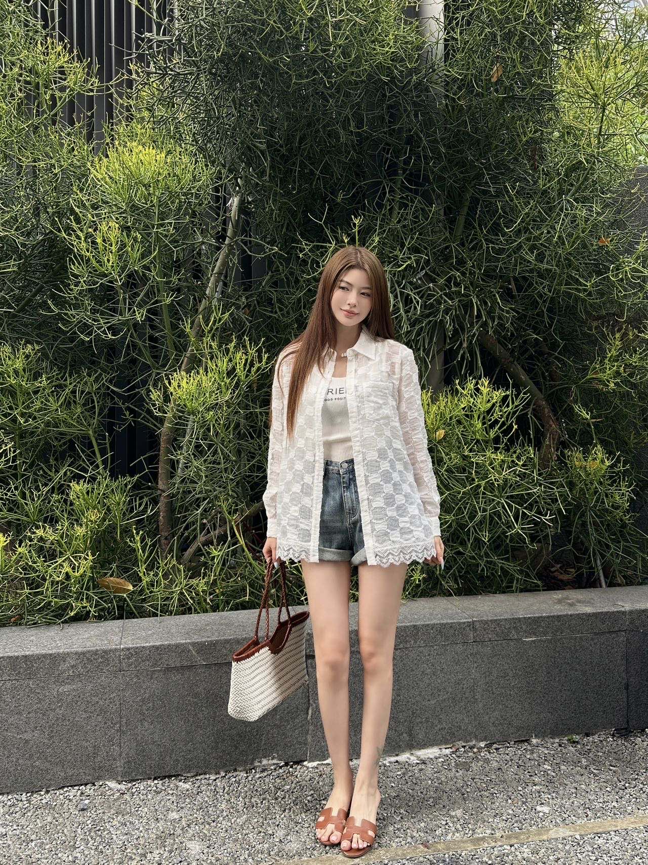 Gu 25ss jacquard shirt