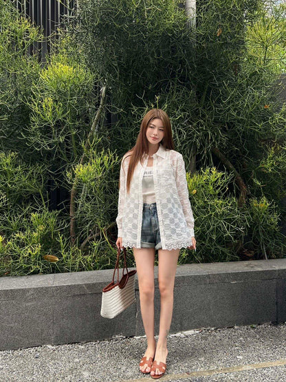Gu 25ss jacquard shirt