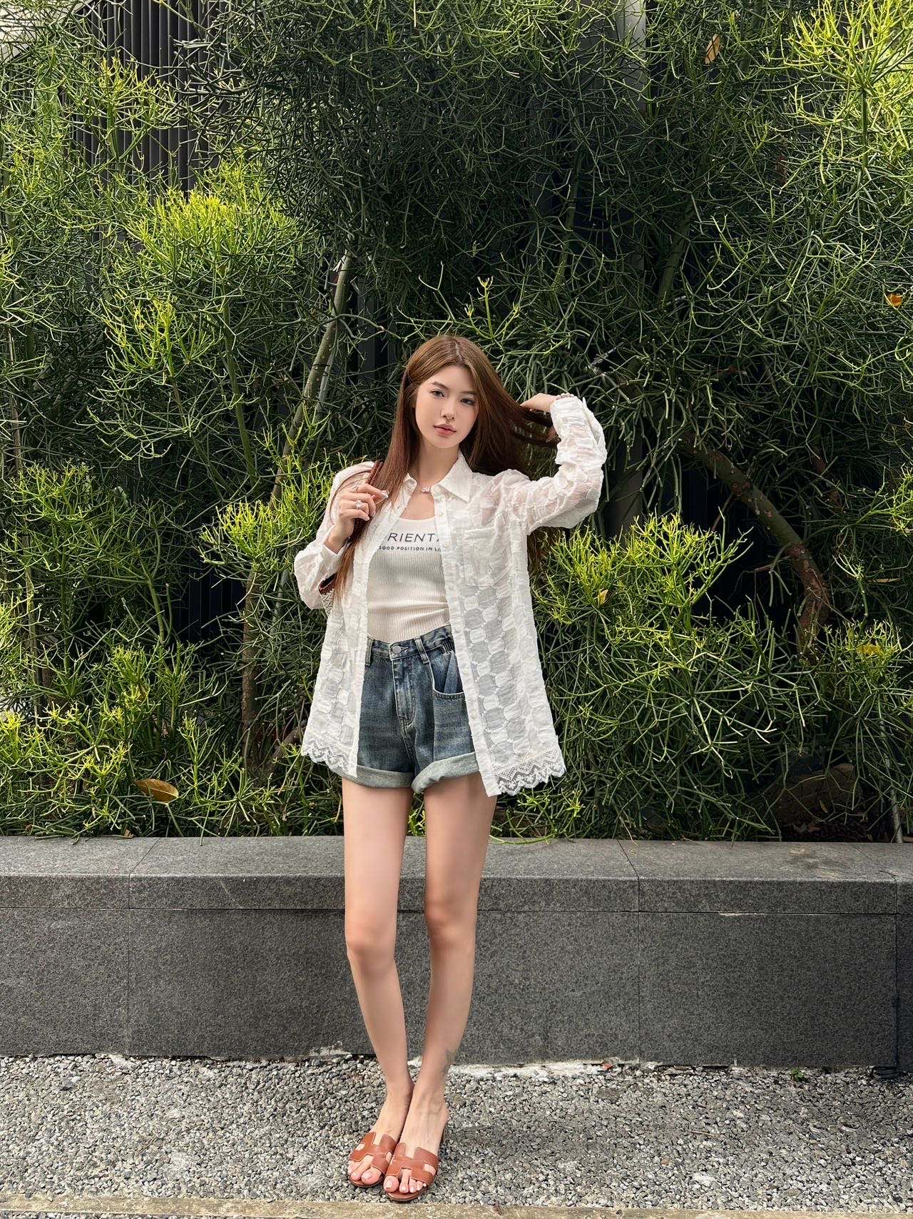 Gu 25ss jacquard shirt