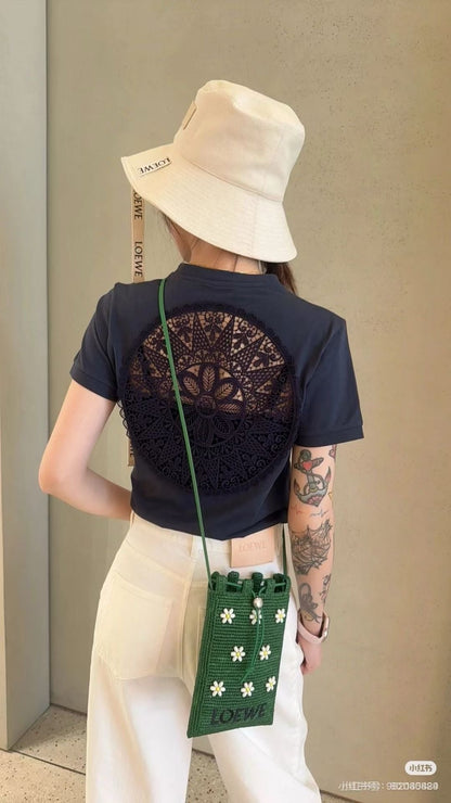 Loe 25ss hollow t-shirt