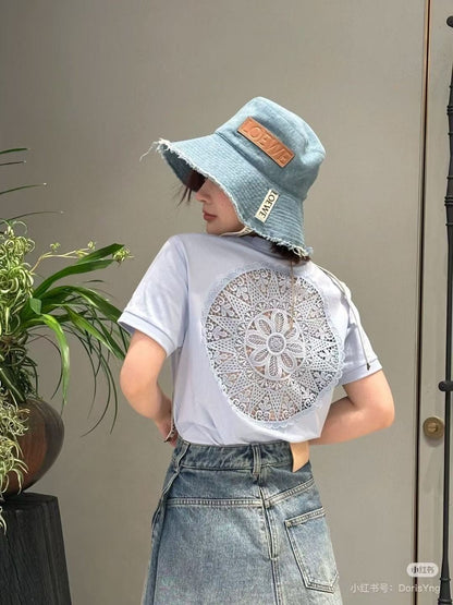 Loe 25ss hollow t-shirt