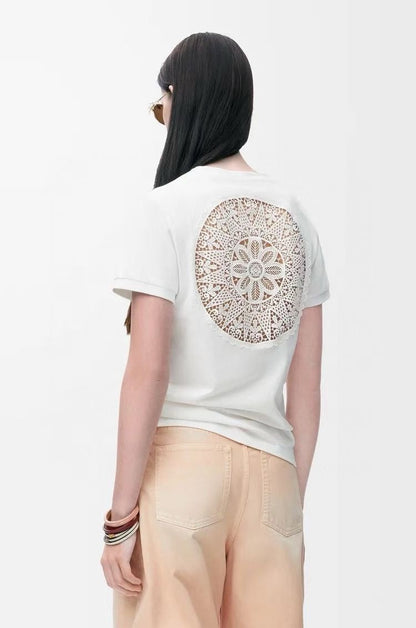 Loe 25ss hollow t-shirt