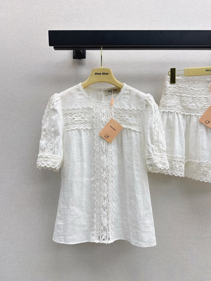 Miu 25ss hollow lace suit