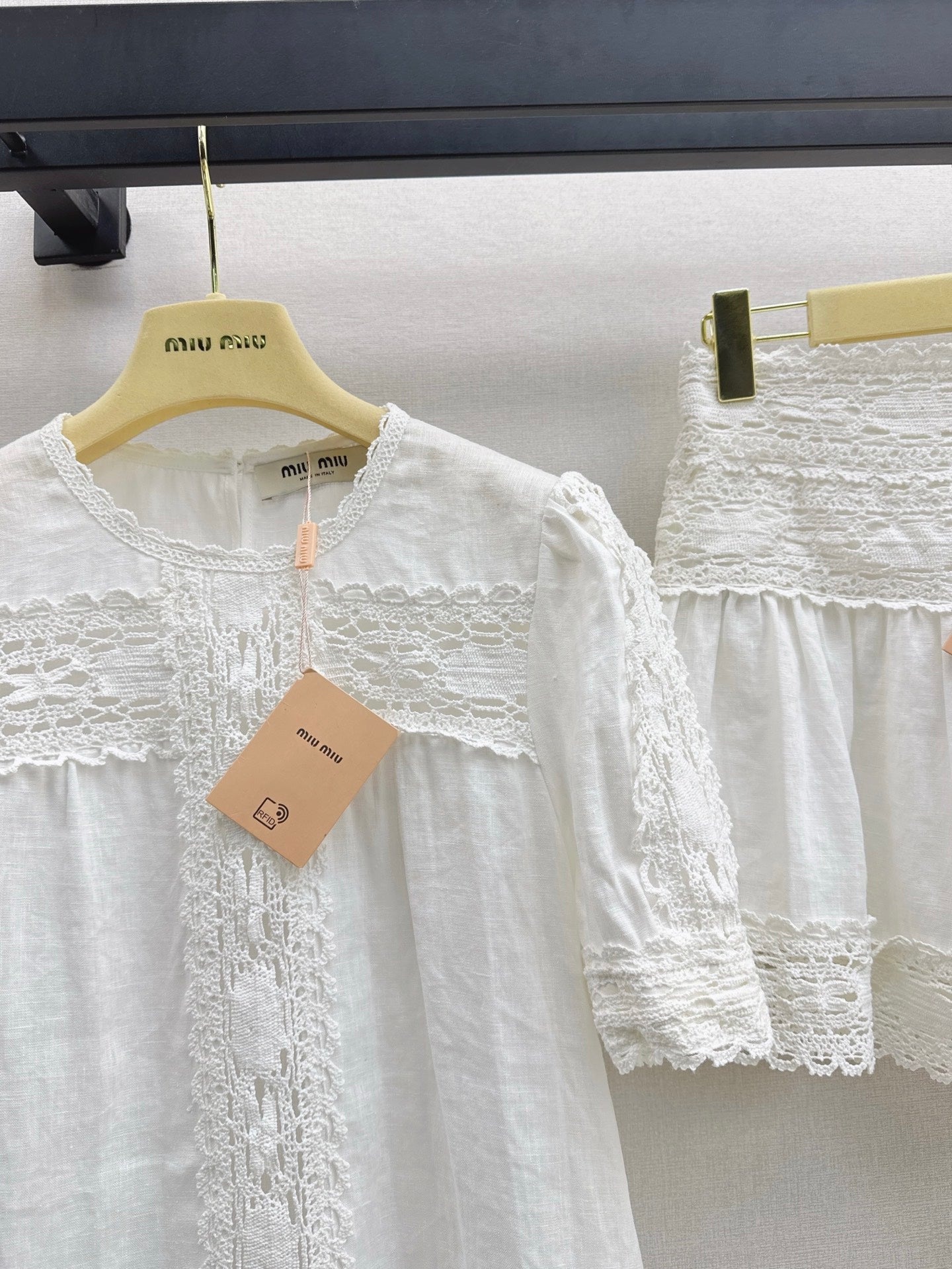 Miu 25ss hollow lace suit