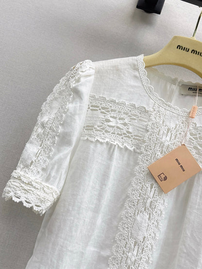 Miu 25ss hollow lace suit