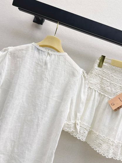 Miu 25ss hollow lace suit