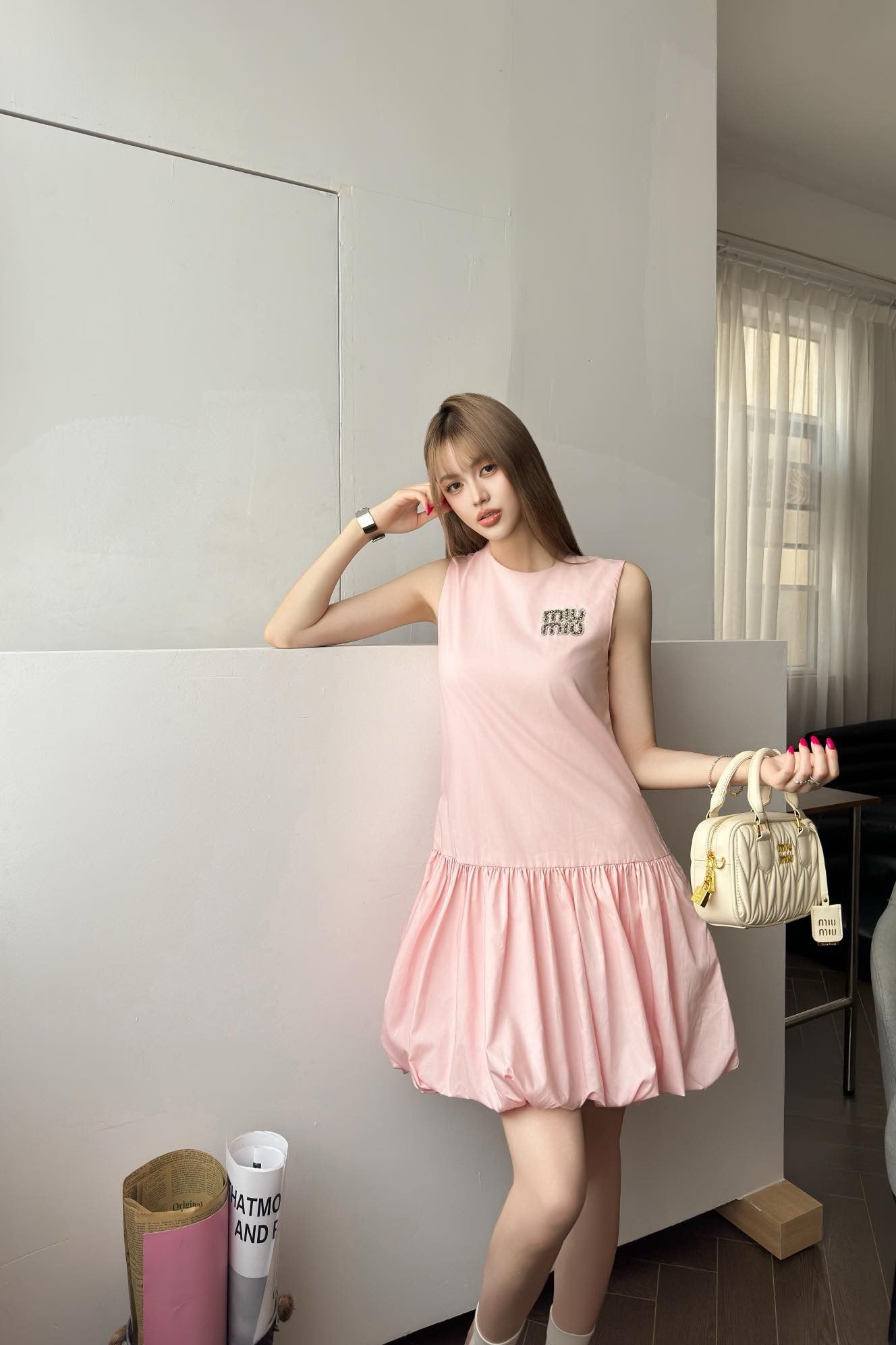 Miu 25ss rhinestone dress
