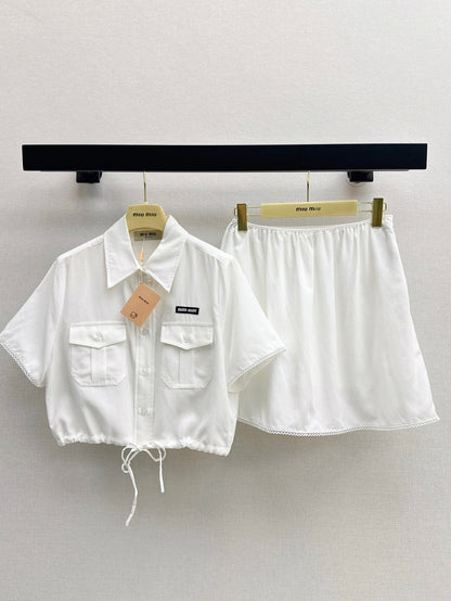 Miu 25ss crop shirt set