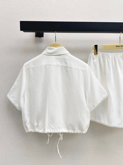 Miu 25ss crop shirt set