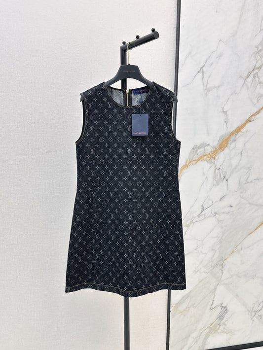 Louis 25ss jacquard denim dress