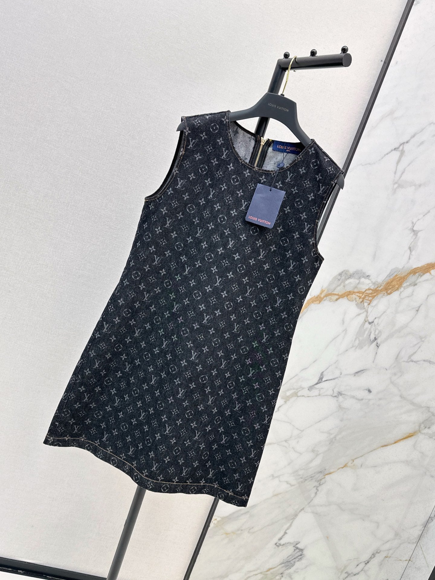 Louis 25ss jacquard denim dress