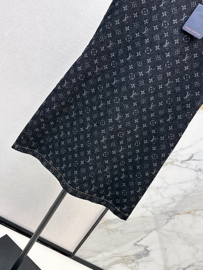 Louis 25ss jacquard denim dress