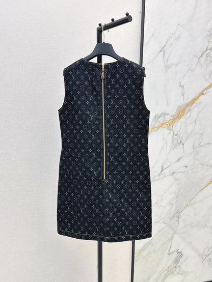 Louis 25ss jacquard denim dress