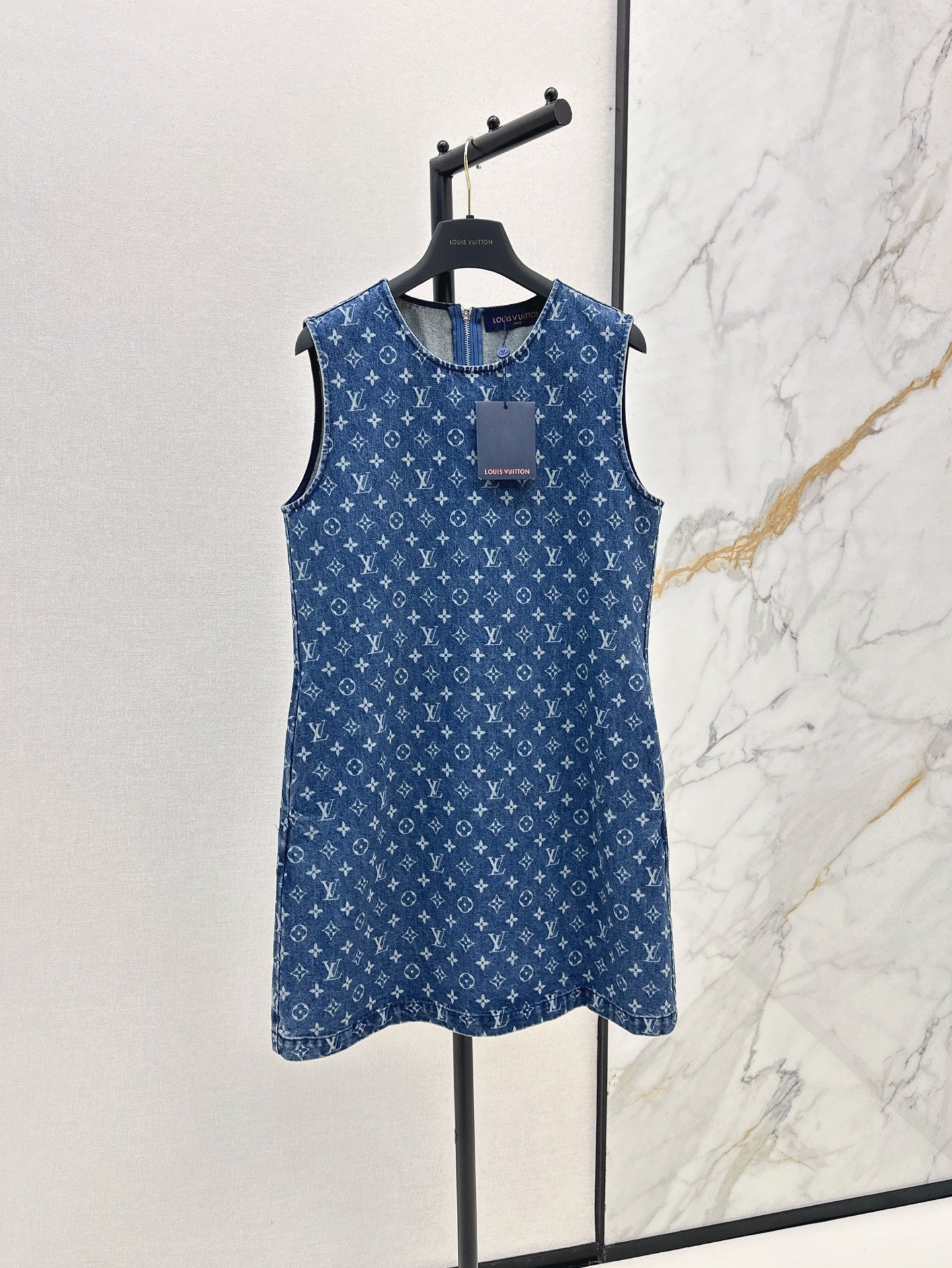 Louis 25ss jacquard denim dress
