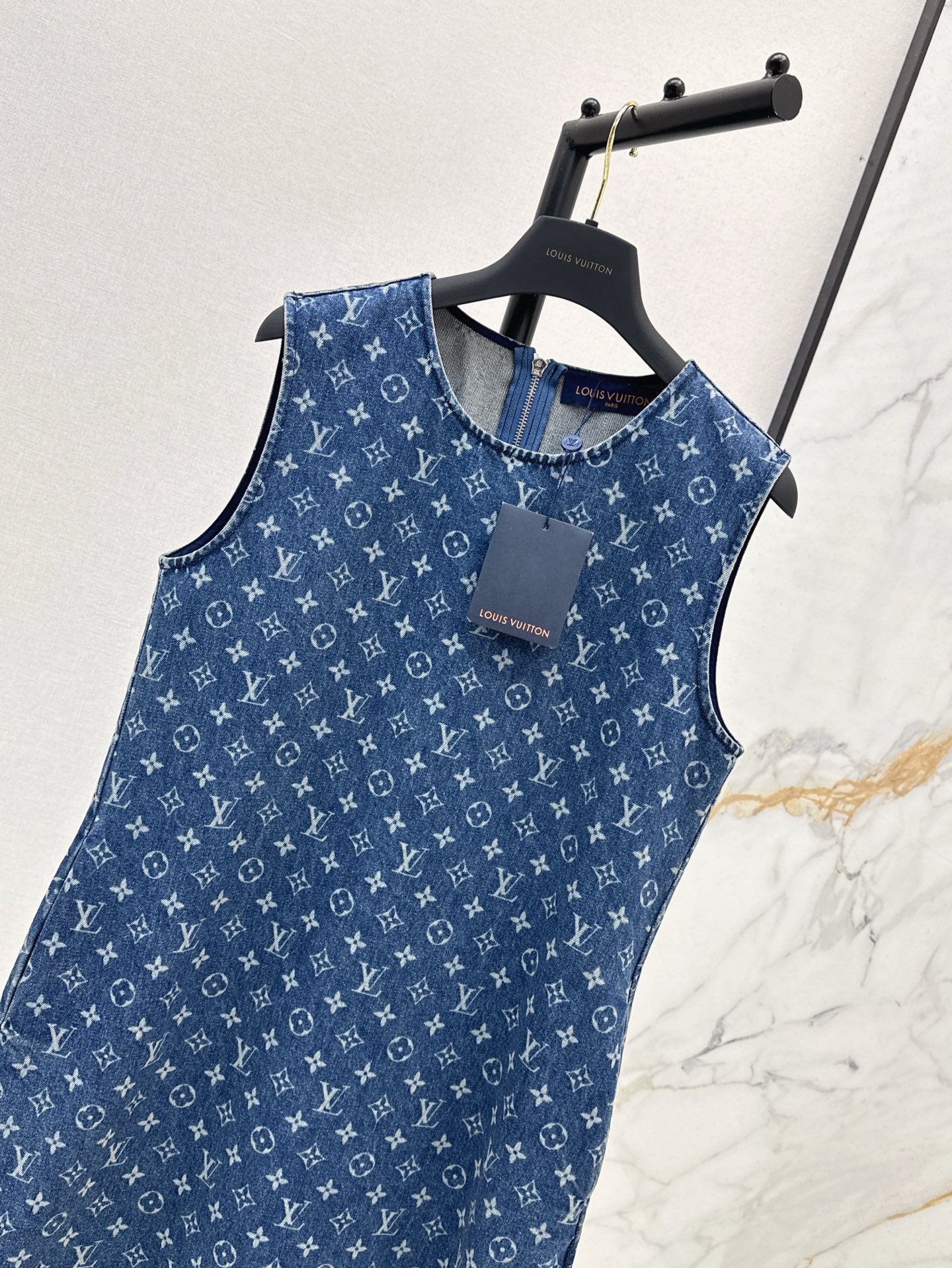 Louis 25ss jacquard denim dress