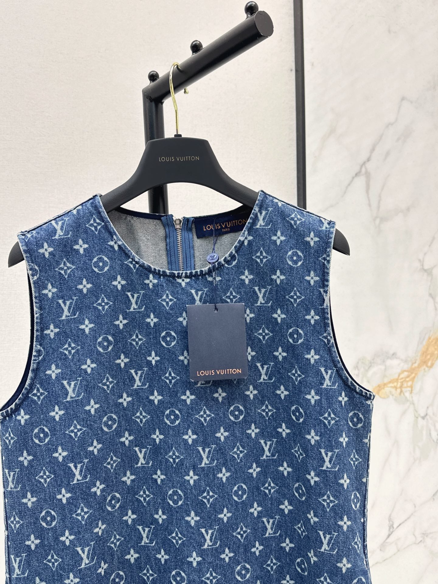 Louis 25ss jacquard denim dress
