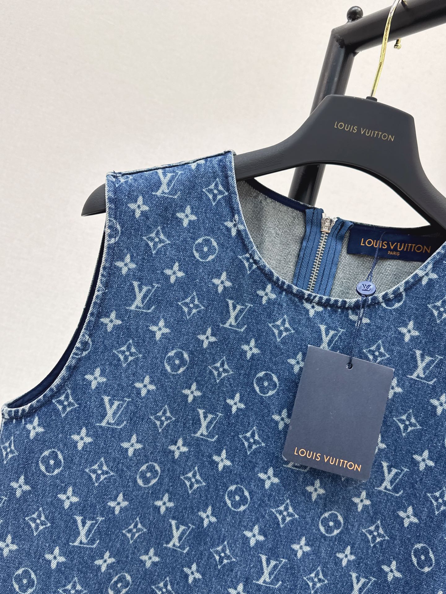 Louis 25ss jacquard denim dress