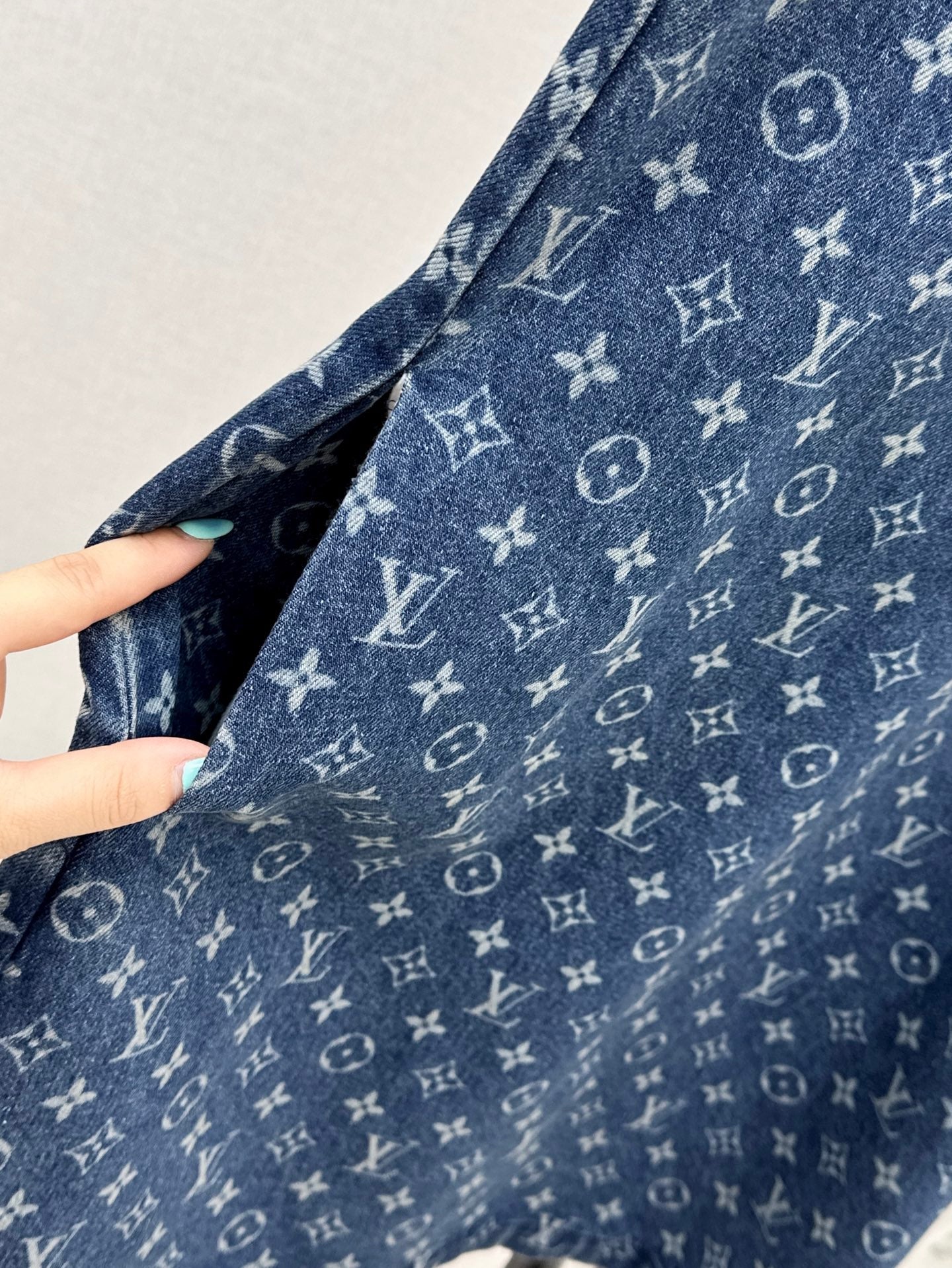 Louis 25ss jacquard denim dress
