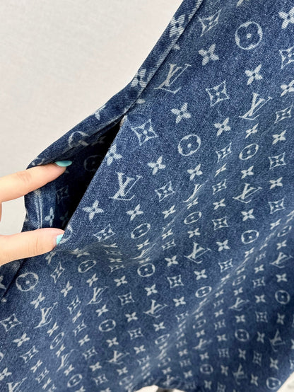 Louis 25ss jacquard denim dress