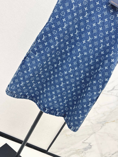Louis 25ss jacquard denim dress