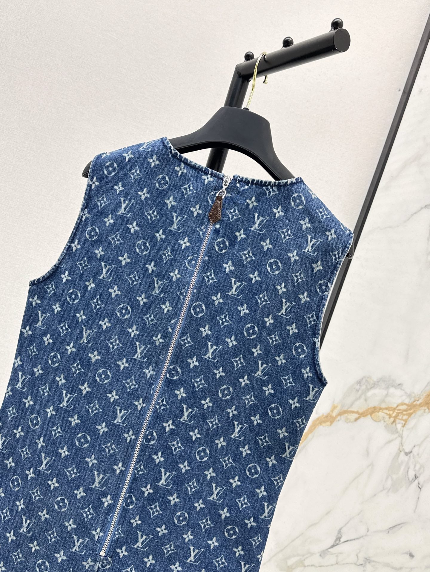 Louis 25ss jacquard denim dress